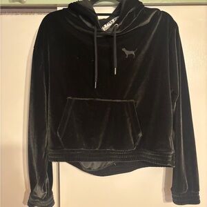 Victoria's Secret Black Velvet Hoodie